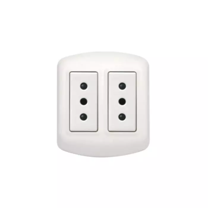 Enchufe Sobrepuesto Doble 10A 250V Modus Plus Armado Cal1208bn main product photo