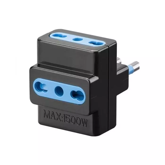 Enchufe Macho Triple 10A 250v 2p+T Negro main product photo