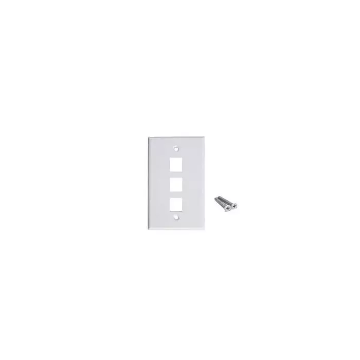 Placa PVC Faceplate 3 Puestos Rj-45 main product photo