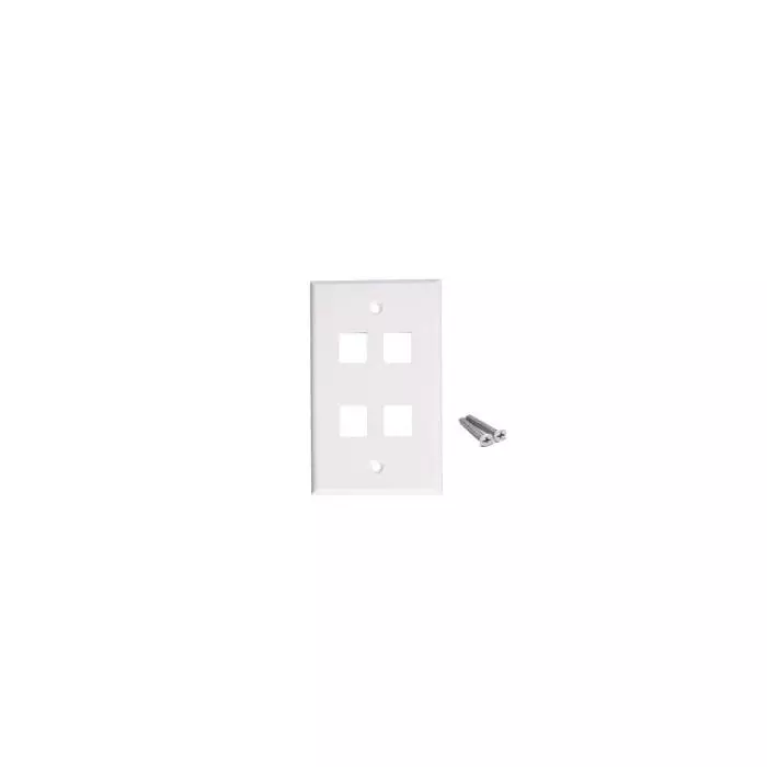 Placa PVC Faceplate 4 Puestos Rj-45 main product photo