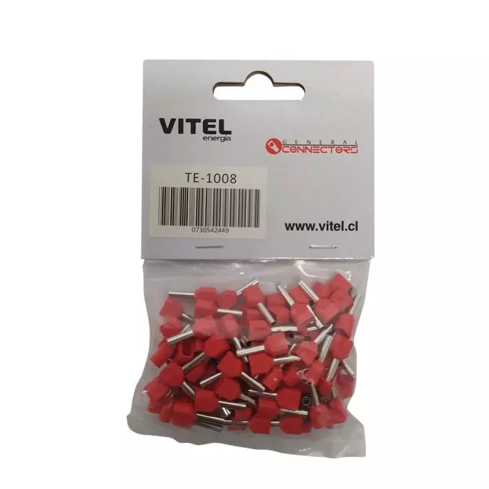 Ferrul Doble Aislación Rojo Para 2 Cables De 1.0mm² main product photo