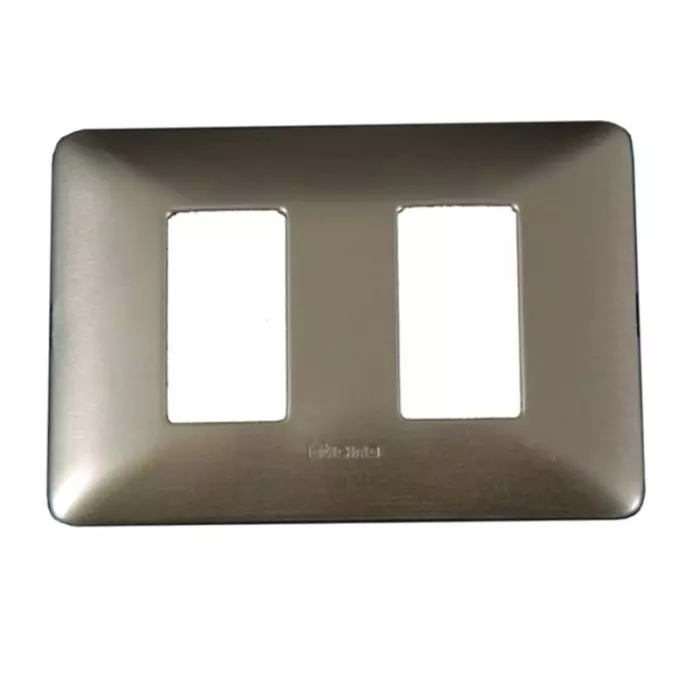 Placa 2 Puestos Metal Aluminio Champagne Matix Am503m2ch main product photo