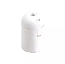 Portalámpara Baquelita E27 Borne Automático Con Bloqueo Lampara Rosca Blanco S771BF