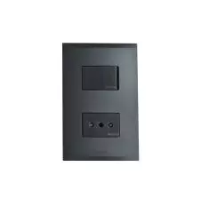 Interruptor 9/12+Enchufe 10A Nobile Negro AF2203EANG BTICINO