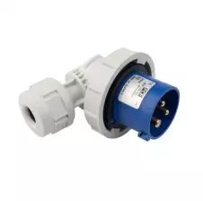 Enchufe Macho Volante 90º 2P+T 16A IP67 220V 80132-6