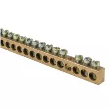 Barra Terminal Simple 38 Vias Bronce Diametro 5mm