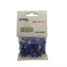 Ferrul Doble Aislación Azul Para 2 Cables De 0.75mm²