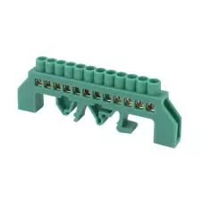 Regleta Conexión Riel Din 12 Contactos Cable 4mm Verde