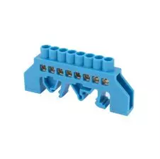 Regleta Conexión Riel Din 8 Contactos Cable 4mm Azul