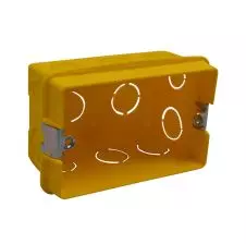 Caja Embutida Pvc Albañilería Oreja Metálica Amarillo 503l