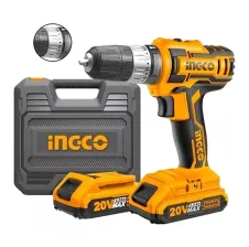 Taladro Atornillador + 2 Baterías 1.5 Ah con Cargador + Estuche 20V 10mm  INGCO